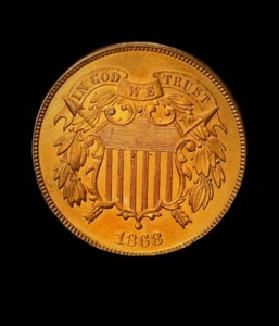 1868 Two Cent Piece Gem BU Red - Picture 1 of 2