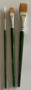 Plaid One Stroke Donna Dewberry Gold Nylon Paint Brush Set Of 3 #1171 NEW - Picture 1 of 4