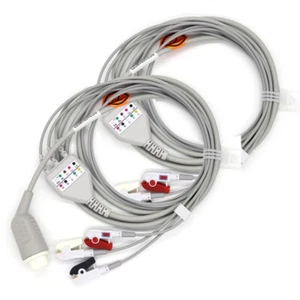 2Pcs Reusable 3-lead 12pin ECG/EKG cable clip Fit For Philips Agilent,Codemaster - Picture 1 of 13