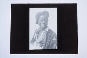 Young Black Man Smiling Dressed As Tramp - Glass Magic Lantern Slide - Picture 1 of 1