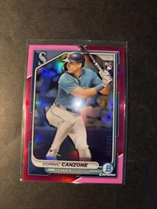 2024 Bowman Chrome Rookie Dominic Canzone Mariners: Magenta Refractor /299 - Picture 1 of 2