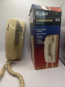 Teléfono de Pared CORTELCO 255444-MBA-27M Beige Pulsador, Retro, Leer, Probado - Imagen 1 de 8