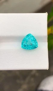 8 Ct Certified Natural Blue Paraiba Tourmaline Loose Trillion Cut Gemstone - Imagen 1 de 5