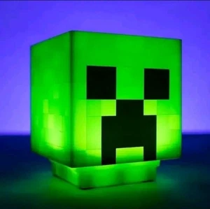 Minecraft Creeper Head Explosive Sound Gift LED Rechargeable Lamp Mining Light - Picture 1 of 7