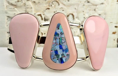 ВЕЛИКОЛЕПНЫЙ JAY KING DTR РОЗОВЫЙ И СИНИЙ ОПАЛ СЕРЕБРО МАНЖЕТЫ БРАСЛЕТ - Изображение 1 из 4