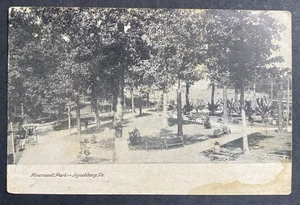 Postal antigua en blanco y negro Rivermont Park View Lynchburg VA Virginia UDB - Imagen 1 de 2