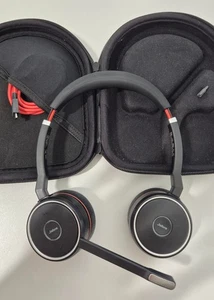 Jabra Evolve 75 MS Bluetooth Headset - Schwarz mit Case und Dongle - Afbeelding 1 van 2