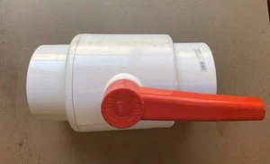 Everflow 6" PVC Solvent Ball Valve 150 PSI White 260S600 (for non-potable water) - Picture 1 of 6