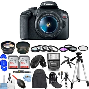 Kit 3 obiettivi fotocamera Canon EOS Rebel T7 18-55 mm + 32 GB + flash pacchetto valore superiore - Foto 1 di 7