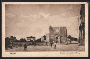 CPA Rethel, Schule nach der Zerstörung 1918 - Picture 1 of 2