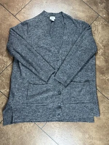 Old Navy Strickjacke Damen XL grau V-Ausschnitt Langarm Knopfleiste Strick Taschen - Bild 1 von 5