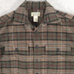 LL Bean Chamois Cloth Plaid Button Flannel Classic Utility Mens Medium Regular - Picture 1 of 14