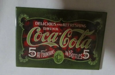 Coca-Cola Magnet with plastic overlap 5 cents at Fountains - Image 1 of 2