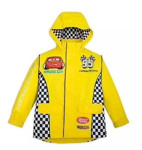 New Disney Store Cars Lightning Mcqueen Raincoat Jacket Boys yellow. Size 9 - Picture 1 of 18