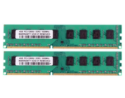 8GB 2X 4GB DDR3 PC3-12800 DDR3-1600Mhz 240PIN DIMM Desktop AMD CPU Memory RAM DD - Image 1 of 4