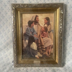 Jesus & Children Del Parson PERFECT LOVE 7”X5” With Beautiful Frame - Picture 1 of 7