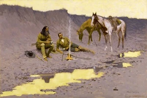 Un Año Nuevo en el Cimarrón por Frederic Remington Giclee Repro sobre Lienzo - Imagen 1 de 1