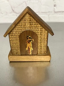 Vintage Holz Bambus Haus Hütte Aloha Hawaii Salz & Pfefferstreuer Duo - Bild 1 von 8