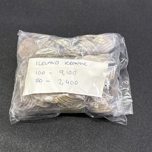 Bulk Lot Of Bank Of Iceland 50 & 100 Kronur Coins - Total 11,500 - Picture 1 of 1