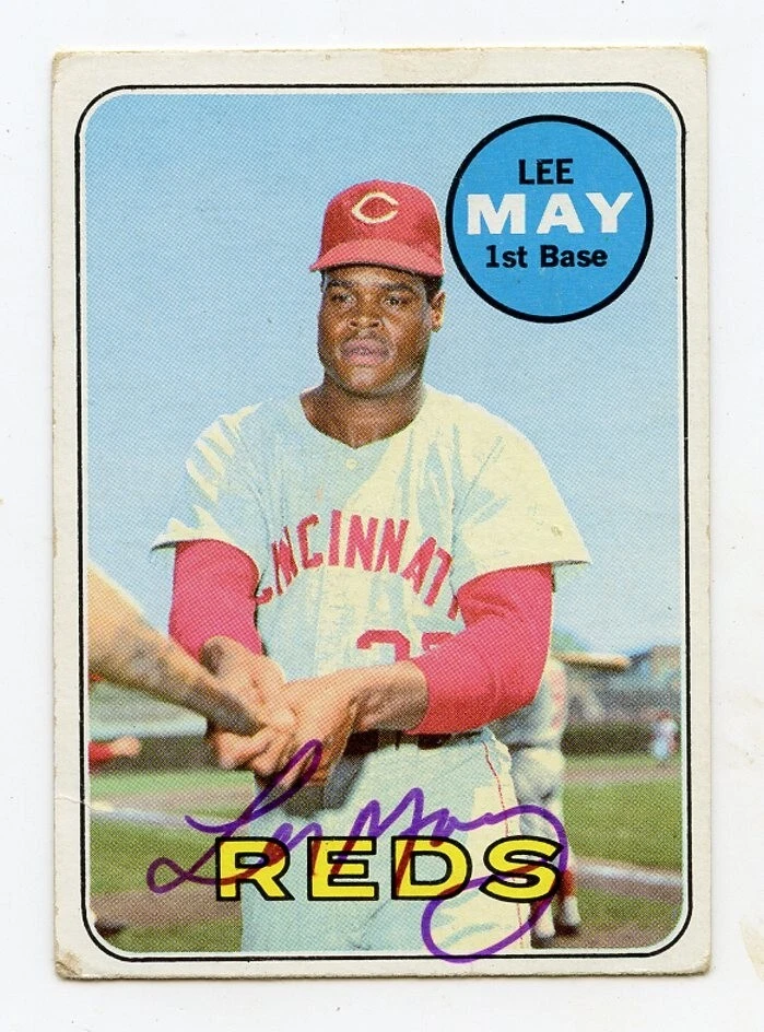 LEE MAY Signed 1969 Topps  #405 Reds  Guaranteed Authentic KOA - Image 1 of 1