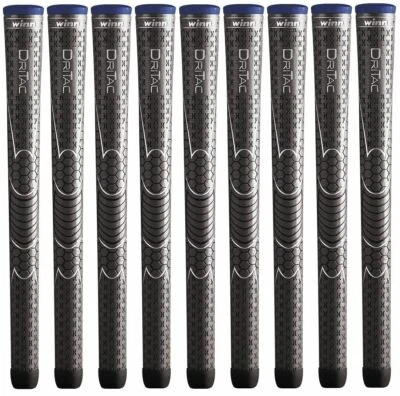 **SET OF 10pc** New WINN DriTac Men's Midsize Dark Grey Golf Grip 6DT-DG