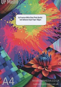 A4 Premium White Gloss Inkjet Printable Photo Self Adhesive Sticker Label Paper - Picture 1 of 16