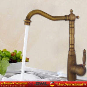 Grifo monomando retro cocina baño grifo lavabo mezclador latón - Imagen 1 de 10