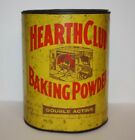 Hearth Club Baking Powder 10 lb. Yellow Tin Canister 1950-60's Collectible Can