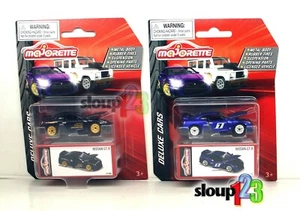 *MAJORETTE - NISSAN GTR LOT - BLACK W/ GOLD WHEELS & PURPLE WITH CHROME RIMS* - Picture 1 of 2