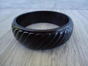 Brazalete Brazalete De Colección Negro Grueso Texturizado Disfraz Años 80 90 Joyería - Imagen 1 de 7