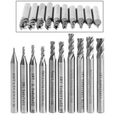 10pcs/set 1.5-6mm HSS Straight Shank 4 Flute End Mill Cutter CNC Drill Bit Tool