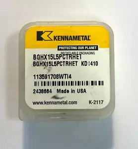 NEW TWO KENNAMETAL BGHX15L5PCTRHET KD1410 PCD Milling Insert - Picture 1 of 3