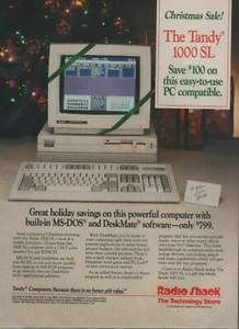 1988 - VINTAGE DRUCKANZEIGE - THE TANDY 1000 SL PC RADIO SHACK AD - NUR WERBUNG - Bild 1 von 1