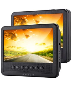 DVD PARA COCHE PANTALLA REPRODUCTOR DVD USB PORTATIL 7'' 2 PANTALLAS CD MANDO - Imagen 1 de 3