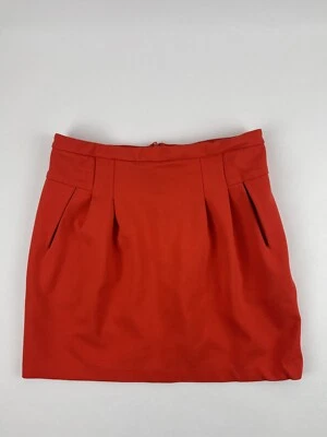 Saia Forever 21 Contemporânea Feminina Pequena Laranja Curta Plissada - Imagem 1 de 4