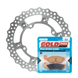 MTX & GOLDFREN Brake Disc & Pad Kit - Front For Kawasaki KX125 2006-2008 - Picture 1 of 1