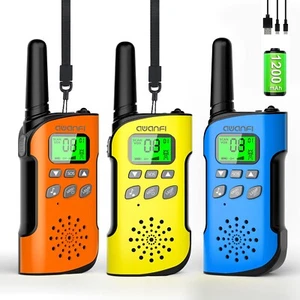 Kids Rechargeable Two Way Radio Walkie Talkie Set Long Range Distance Headset - Picture 1 of 9