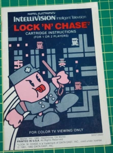 Mattel Intellivision Game Manual: Lock 'N' Chase  Colour - Picture 1 of 2