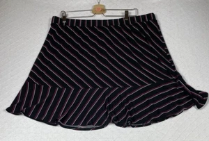 NWT Lane Bryant Women’s 18/20 Black A-Line Pull On Skirt Polyester Striped - Picture 1 of 7