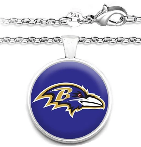 Baltimore Ravens Mens Womens 925 Silver Link Chain Necklace With Pendant A1 Cover