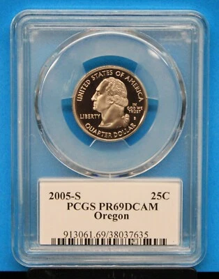 2005-S PCGS OREGON STATE QUARTER Graded PR69DCAM PCGS # 913061.69/38037635 - Image 1 of 4