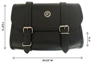 10.5" W LEATHER MOTORCYCLE TOOL FORK BAG w/ EAGLE CONCHO FOR HARLEY HONDA - DT1W - Bild 1 von 4
