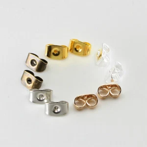 200PCS Iron Earring Backs Stopper Post Butterfly for Sterling Plated Stud - Picture 1 of 8