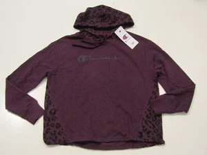 NWT Womens CHAMPION Plum Print Pullover Hoodie Jacket Sweatshirt Sz S Small - Picture 1 of 3