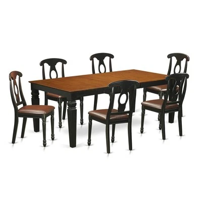 7  PcKitchen  Table  set  with  a  Table  and  6  Dining  Chairs  in  Black ... - Image 1 of 4