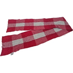 SHIRLEY PINDER Damen Wollschal rot grau Karomuster Made in Scotland HA - Bild 1 von 8