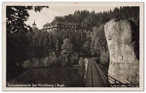Foto postal Turmsteinbaude Hirschberg Jelenia Góra Silesia Riesengebirge 1942 - Imagen 1 de 2