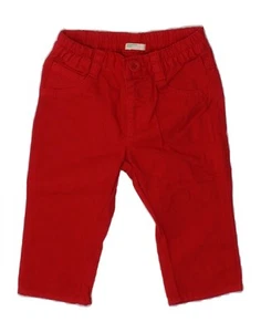 Pantalones informales rectos Benetton para bebés niños 3-6 meses W16 L8 rojo algodón RK10 - Imagen 1 de 4