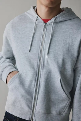 Sudadera con capucha gris para hombre con Urban Outfitters BDG Bonfire sudadera con capucha lisa con cremallera Foto 1 de 4