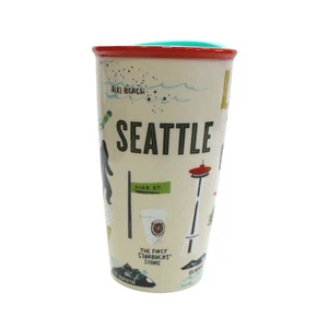 Starbucks Seattle Double Wall Ceramic Traveler Tumbler 12 oz - Picture 1 of 5